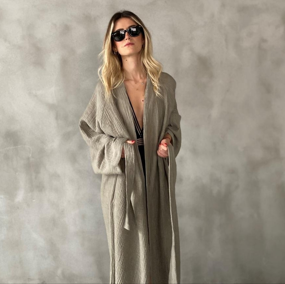 The Loomia 100% Cotton Joy 4 Kimono Robe With Pockets